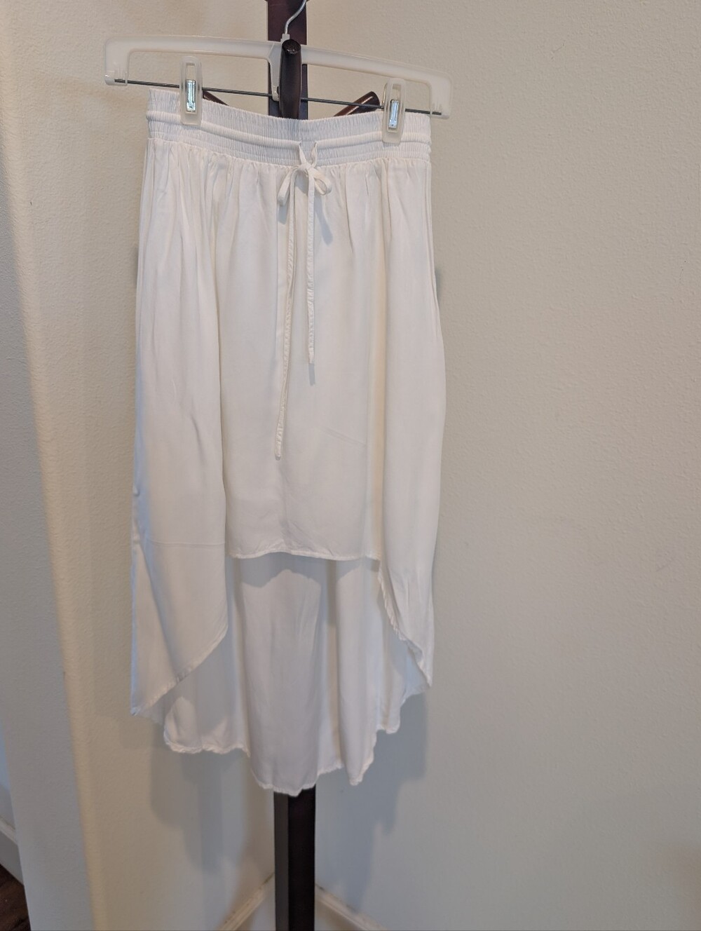 Allen B. by Allen Schwartz White High-Low Drawstring Skirt, Size S